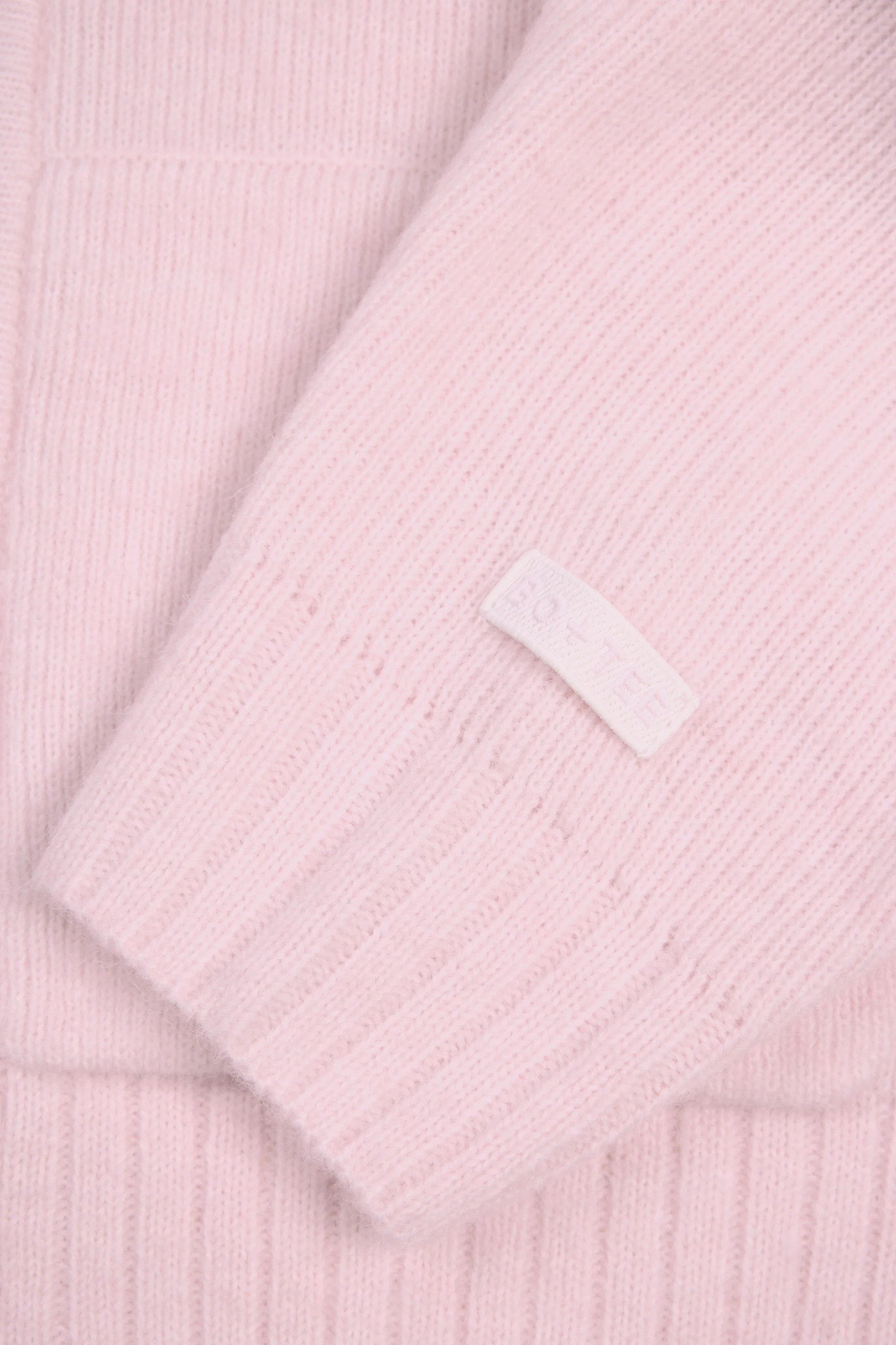 Soft Knit Zip-Up Cropped Hoodie in Soft Pink - Image 4