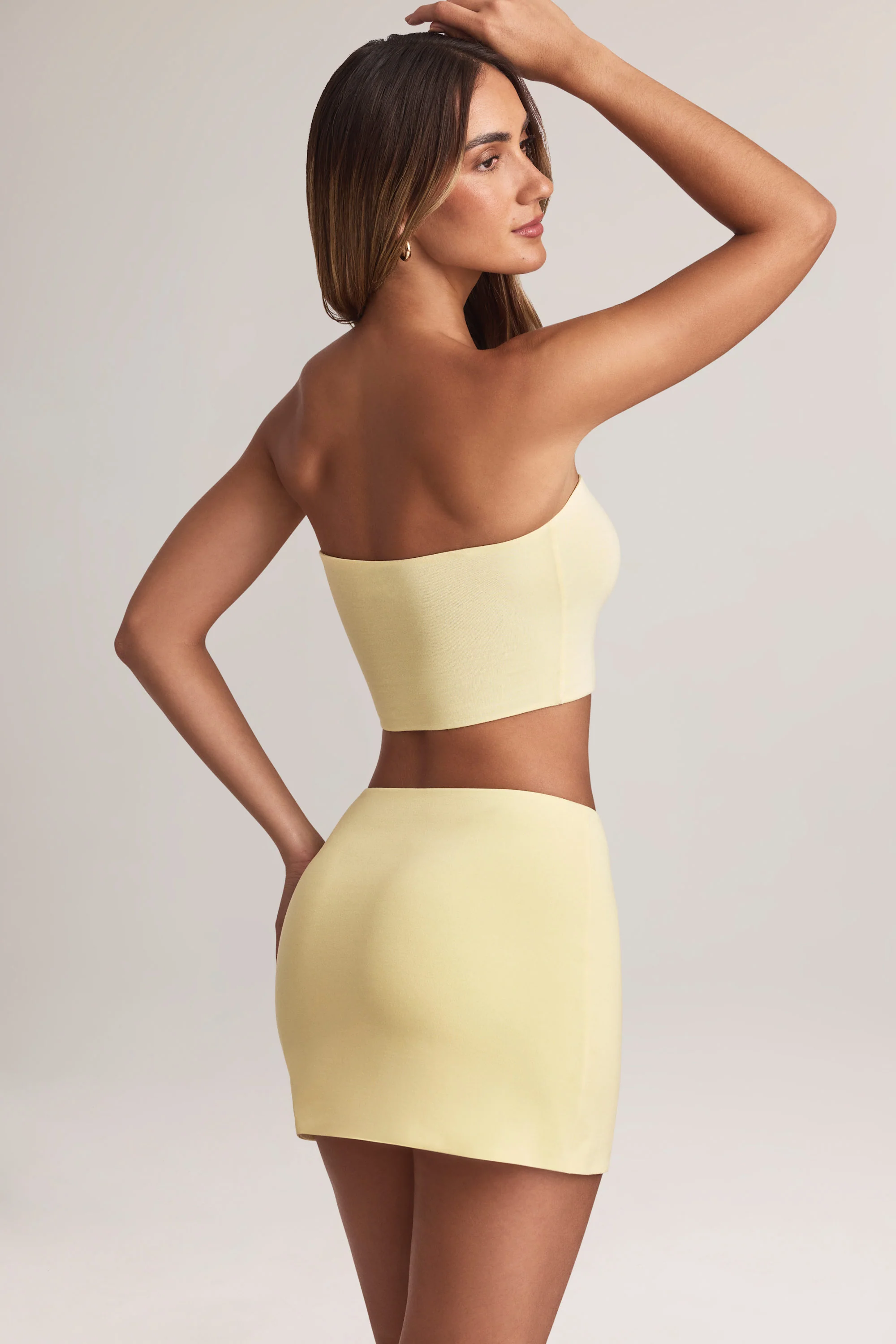 Modal Mid-Rise A-Line Mini Skirt in Lemon Sherbet - Image 2